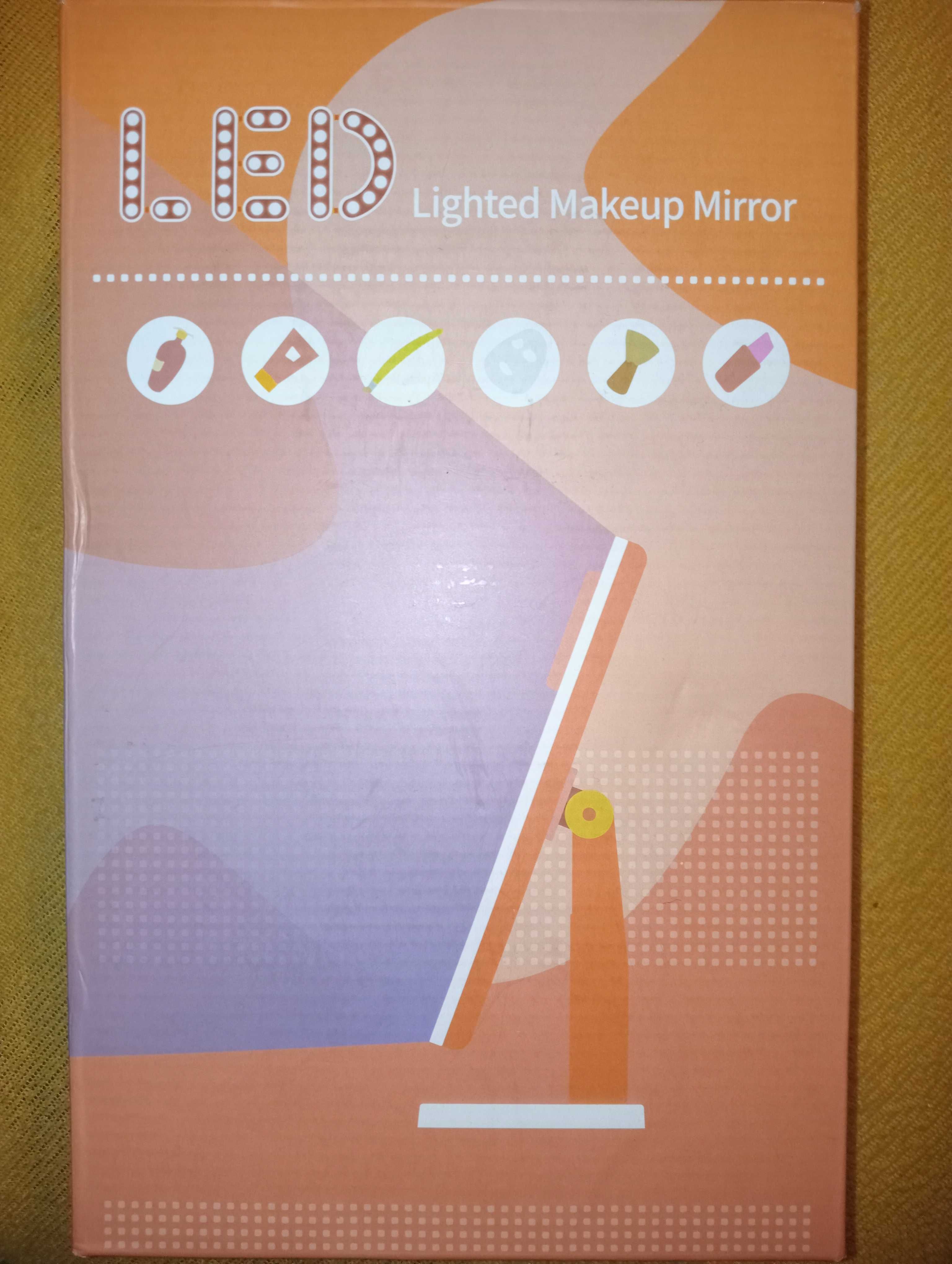 Lusterko do makijażu z jasnym oświetleniem LED