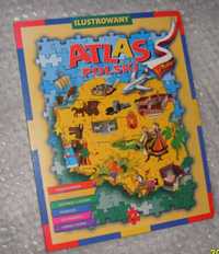 Duży kolorowy _Ilustrowany Atlas Polski z _Puzzlami_