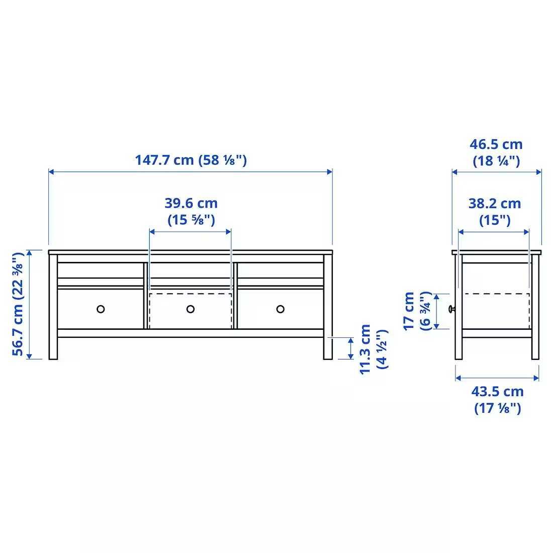 HEMNES Szafka pod TV, biała bejca, 148x47x57 Ikea  Nowa w kartonach