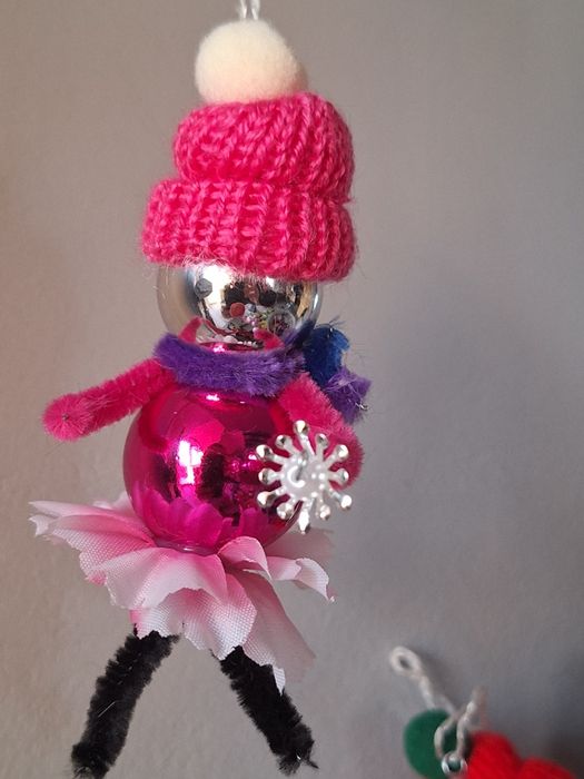 Bombka PRL stara kształtka na choinkę pajacyk