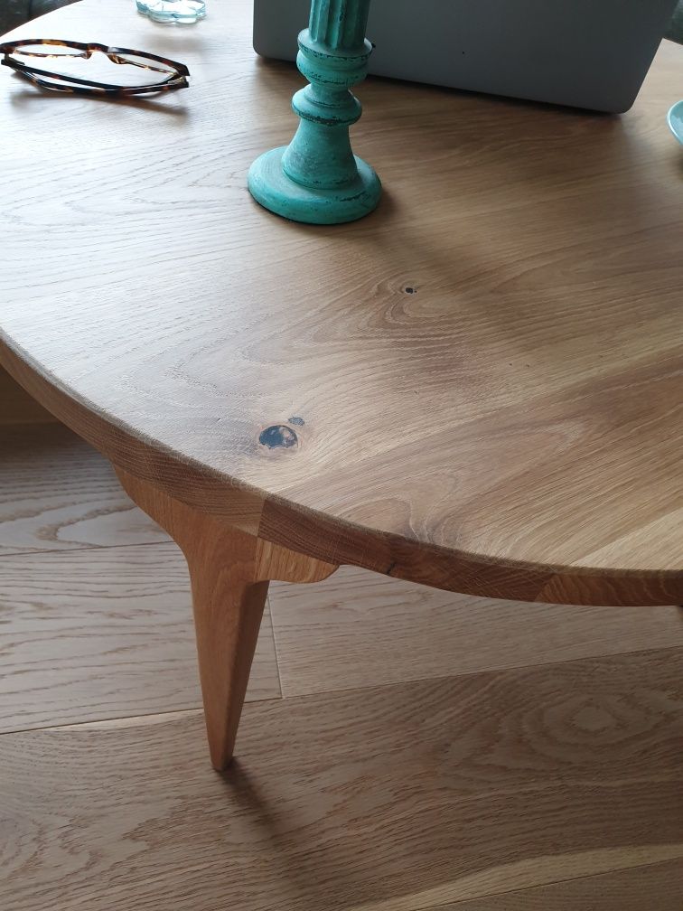 Stolik kawowy z litego dębu-ręcznie robiony, nowoczesny design