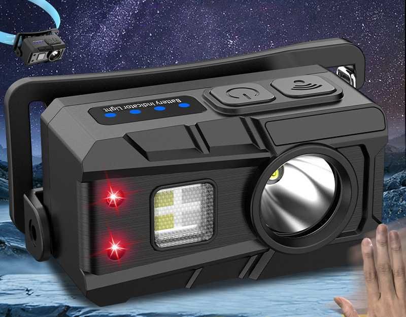 Тактический налобный фонарь nu25 красным и белым светом Type-c зарядка
