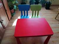 Stolik i dwa krzesełka Mammut Ikea