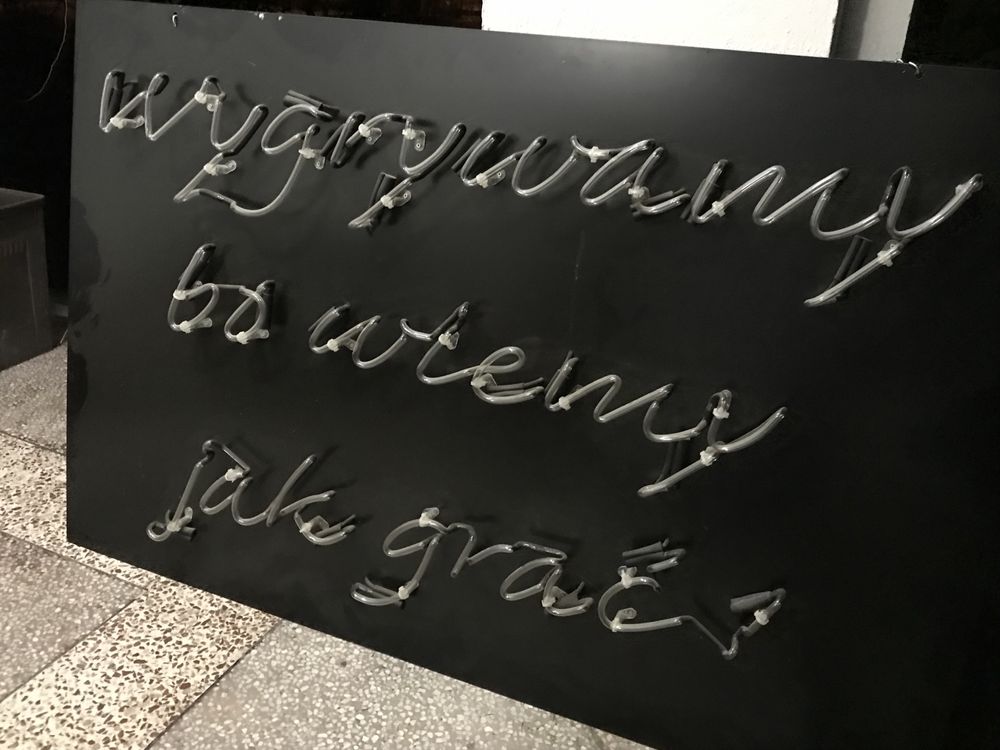 NEON GAZOWY napis DUŻY czerwony