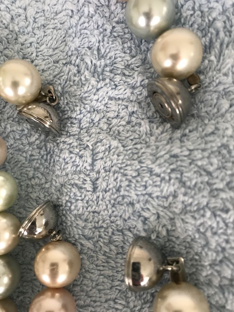 Naszyjnik bransoletka komplet sztuczna biżuteria perły