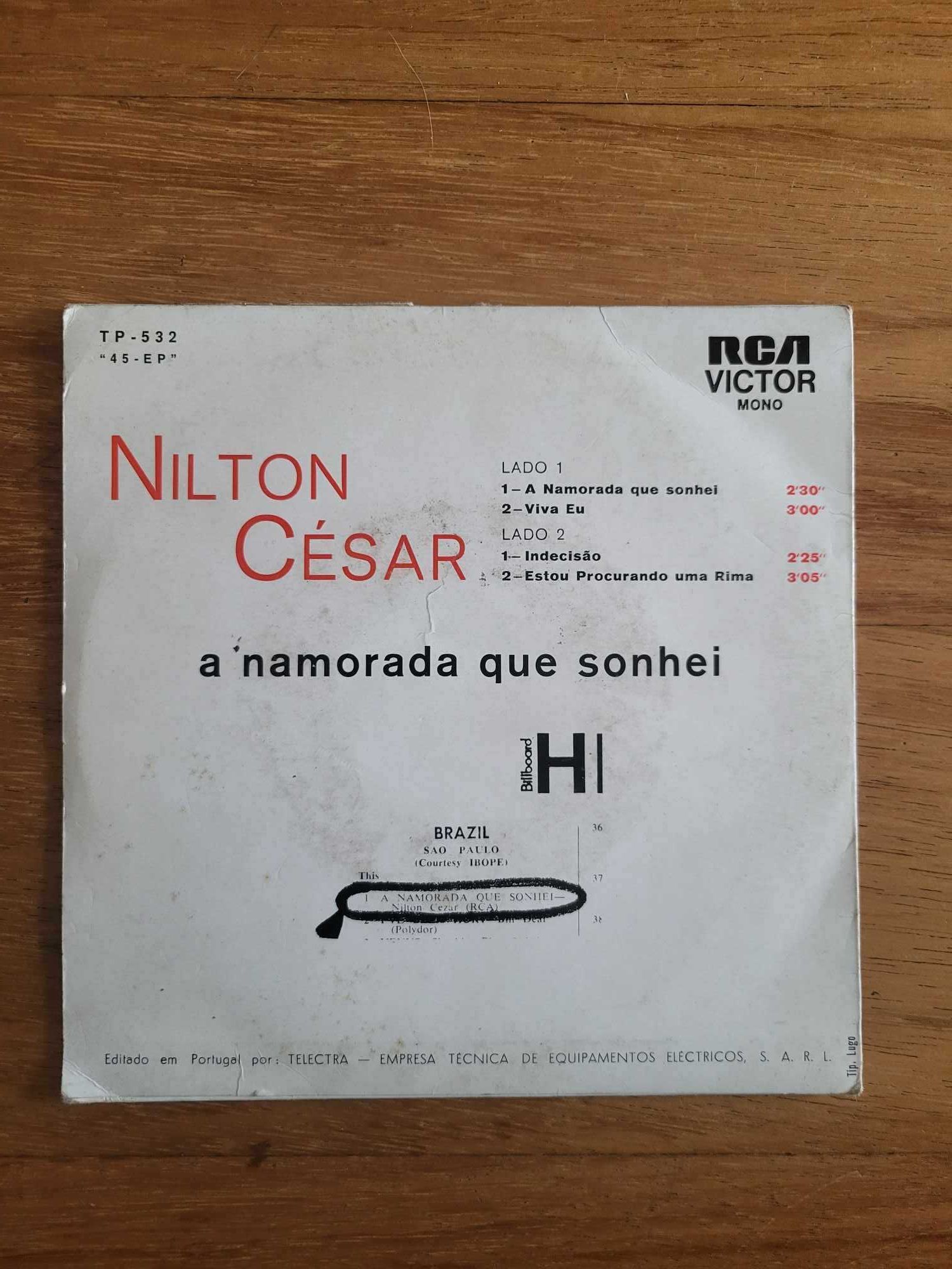 Disco Vinil | "A Namorada Que Sonhei", Nilton César