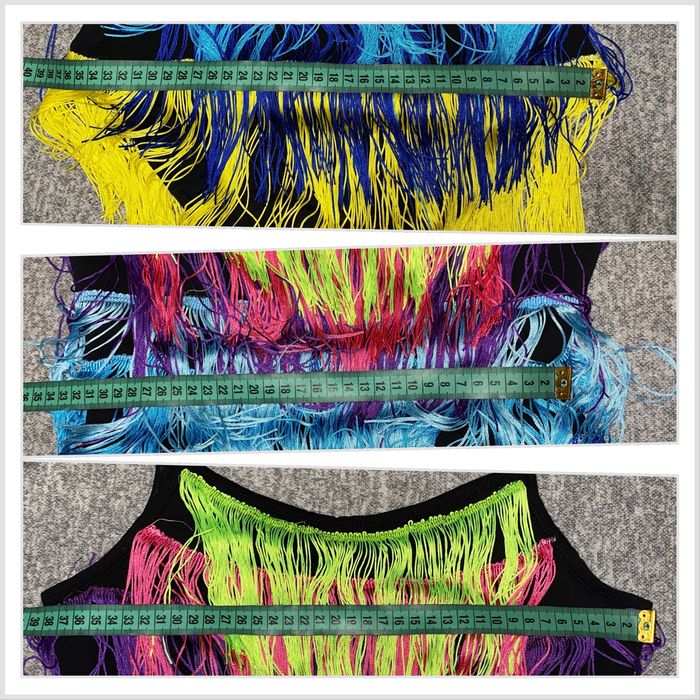 Купальник для бальных танцев с бахромой на рост 158 см. Боди для танца