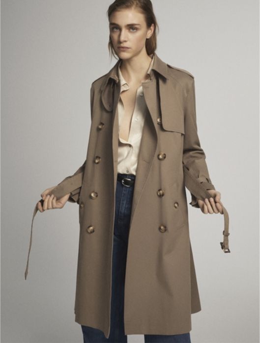 Тренч massimo dutti S капучіно
