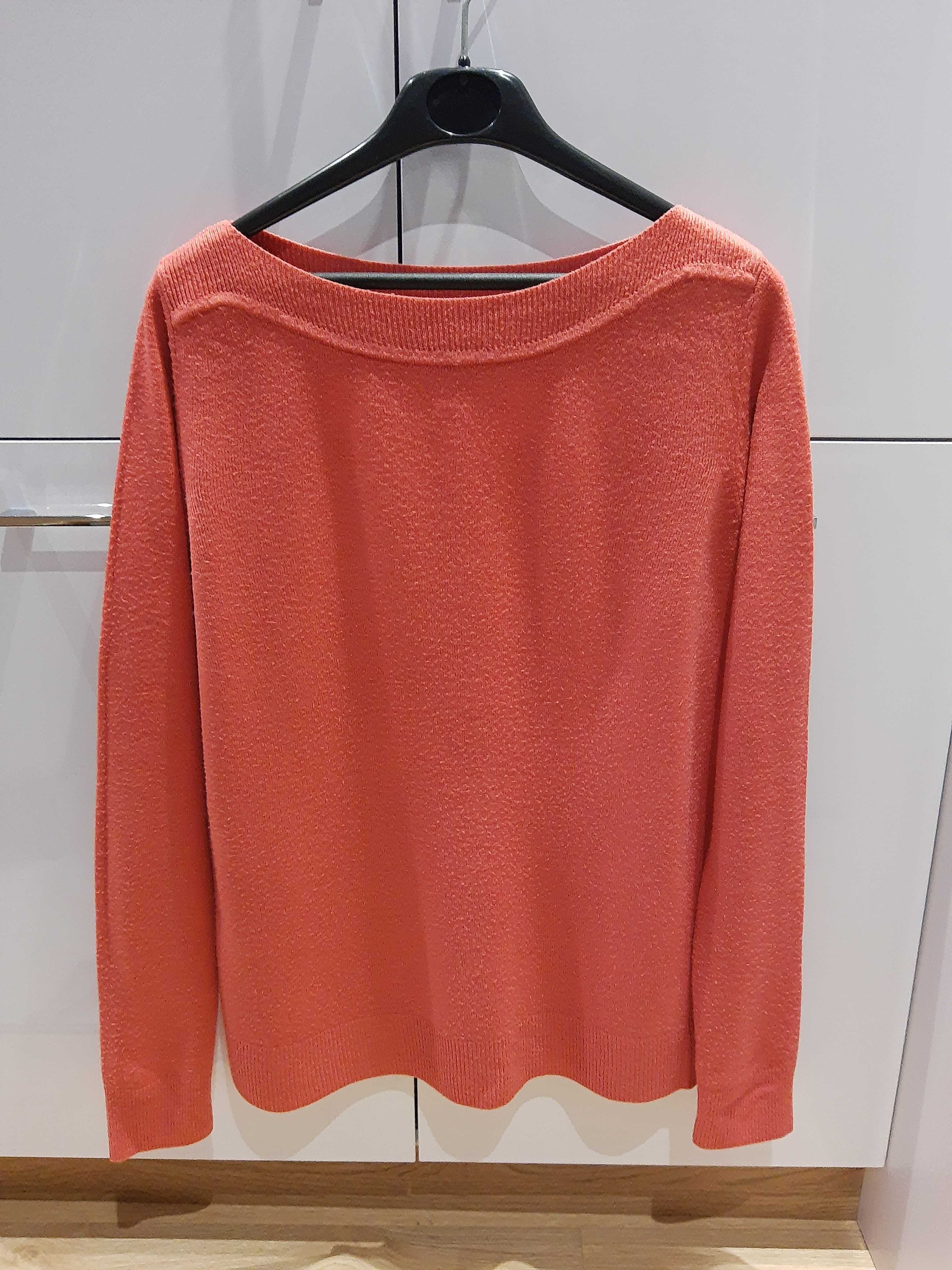 Koralowy sweter damski M