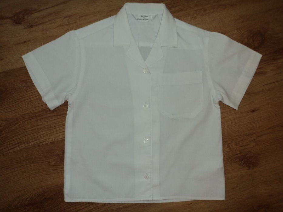 Рубашка Marks and Spencer белая с коротким рукавом на 4 - 5 лет 109 см