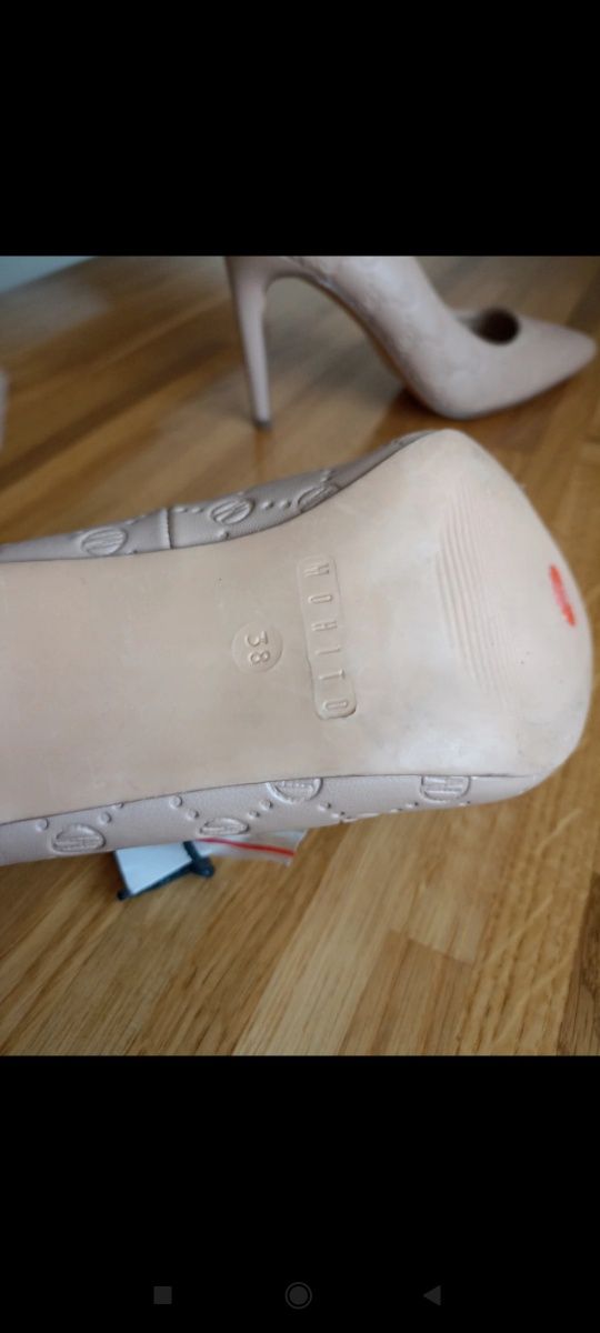 Czółenka damskie buty na obcasie beżowe wiosenne