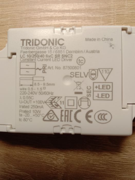 Драйвер для светодиодов.LED драйвер Tridonic art. 87500801