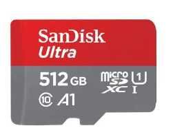 1,5 TB (3 x karty 512gb) sandisk microsd