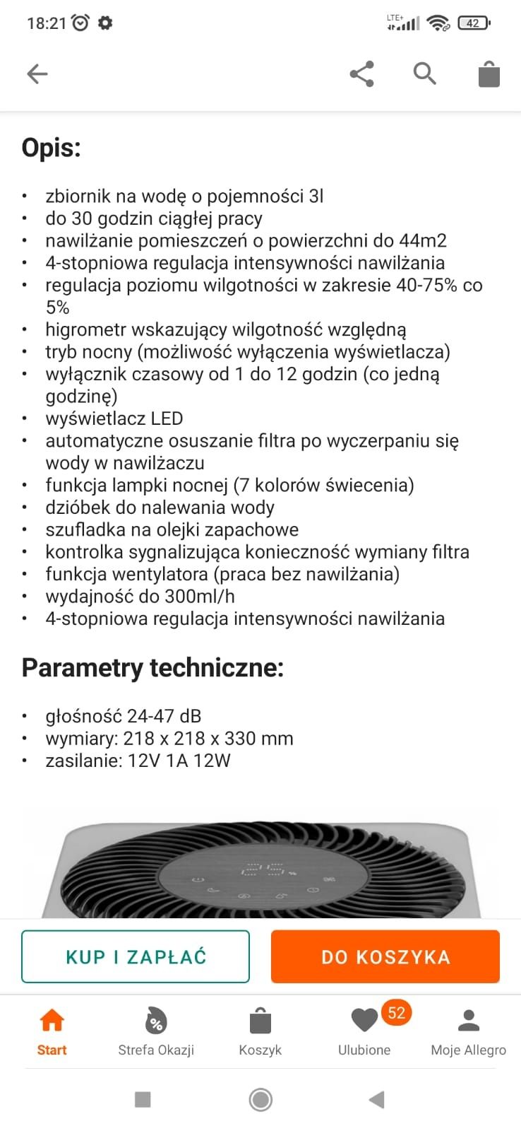 Nawilżacz powietrza ewaporacyjny marki Haus & Luft