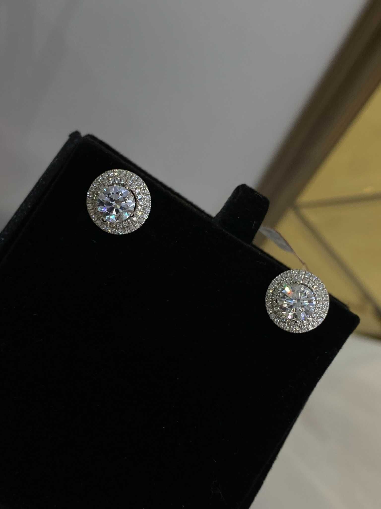 Kolczyki HALO z diamentami 2.52 CT VVS1/H Certyfikat IGI