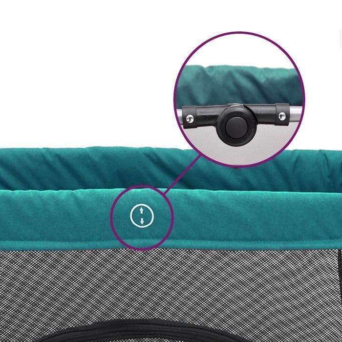 Vidaxl Kojec Dla Dziecka Z Materacem, Zielony, Lniana Tkanina