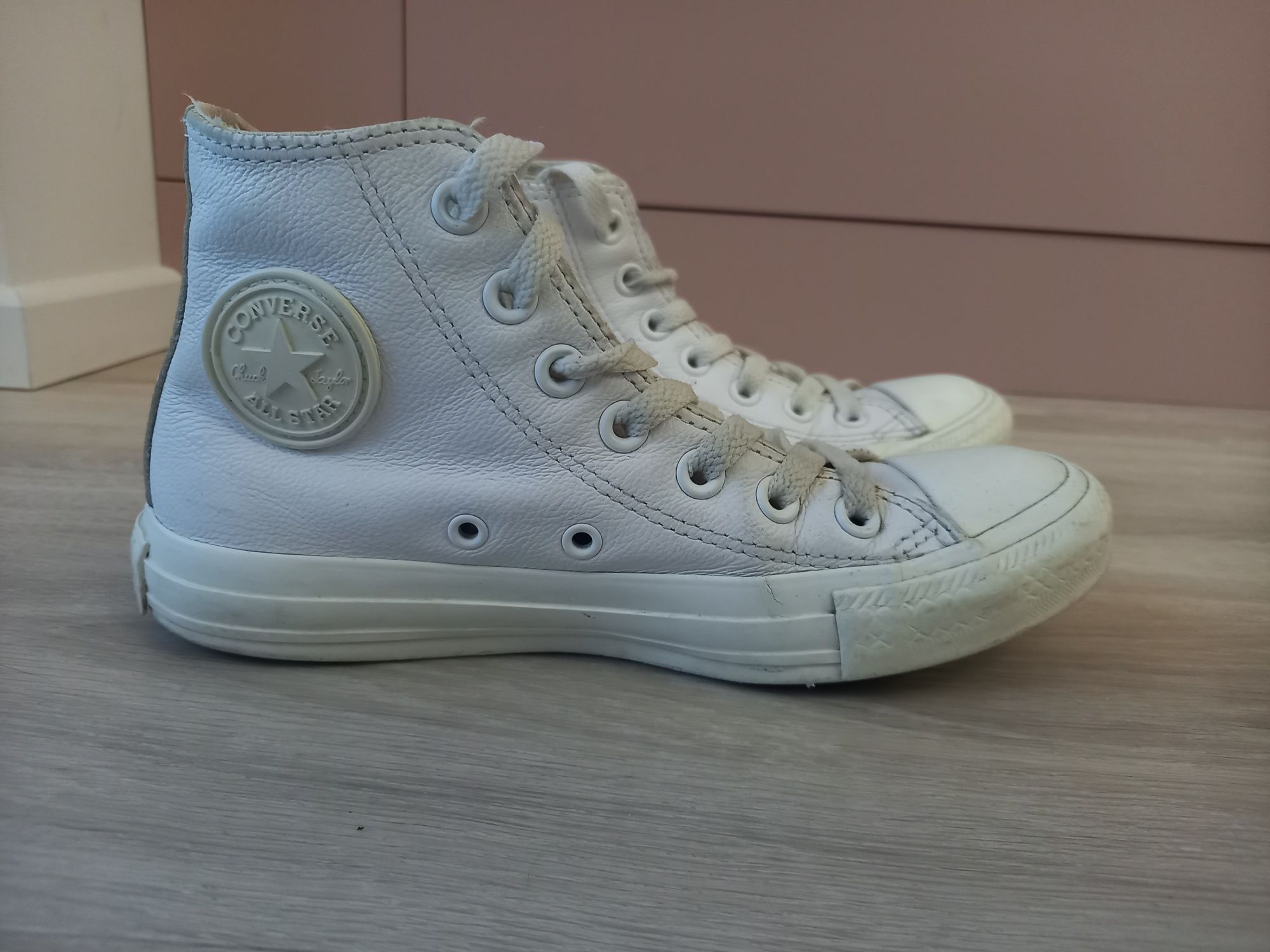 CONVERSE, 35-36, białe trampki, tenisówki, półbuty, 22 cm, skóra buty