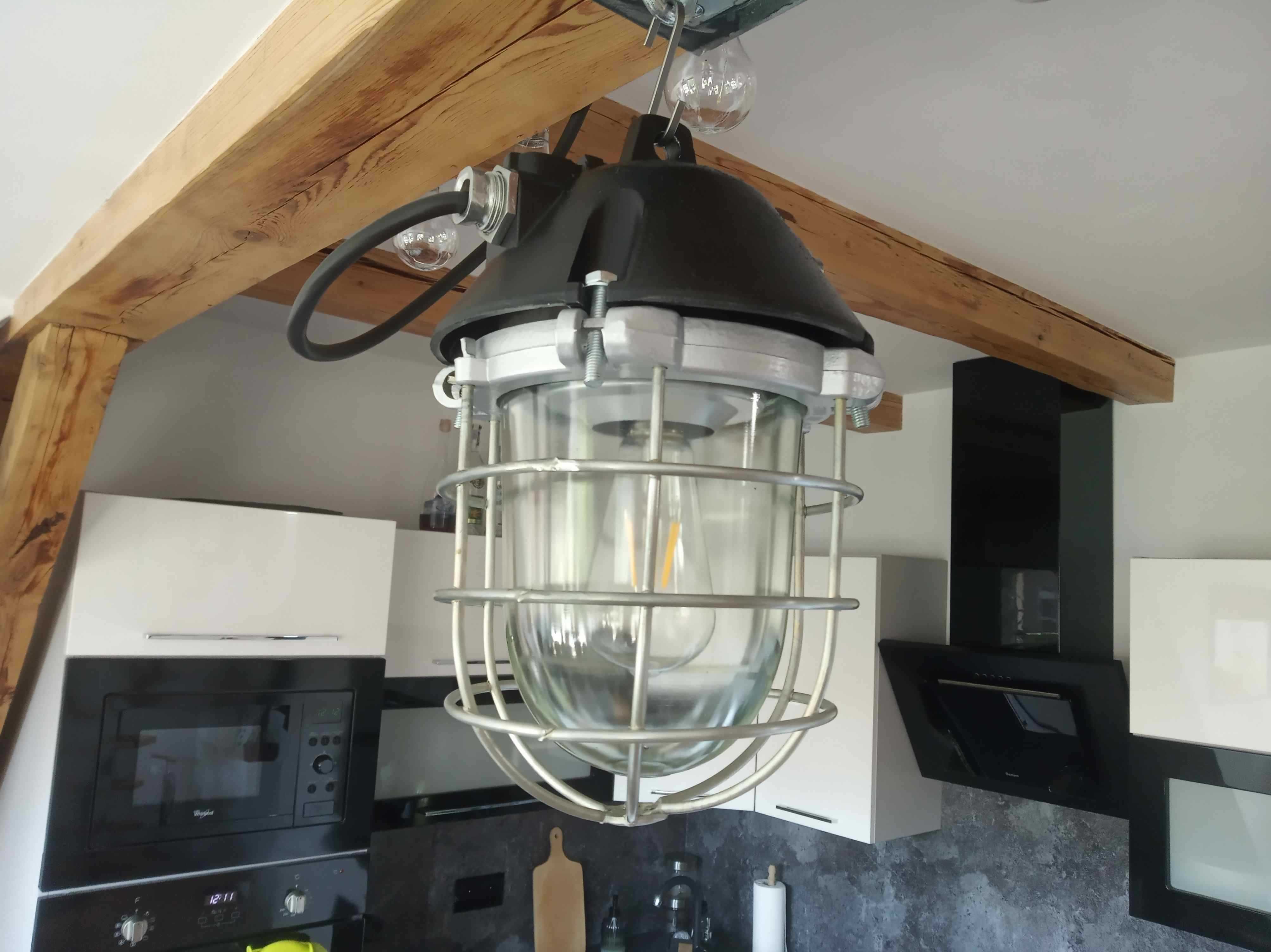 Lampa Polam Wilkasy OWP 200, Fabryczna lampa industrialna, loft.