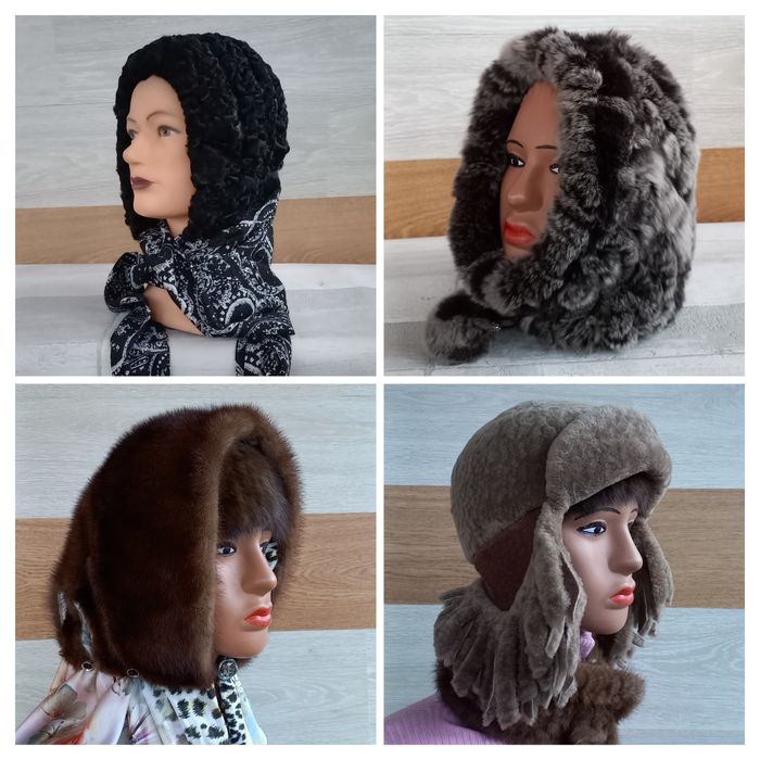 Капоры,платки,снуды,шапки-ушанки меховые женские