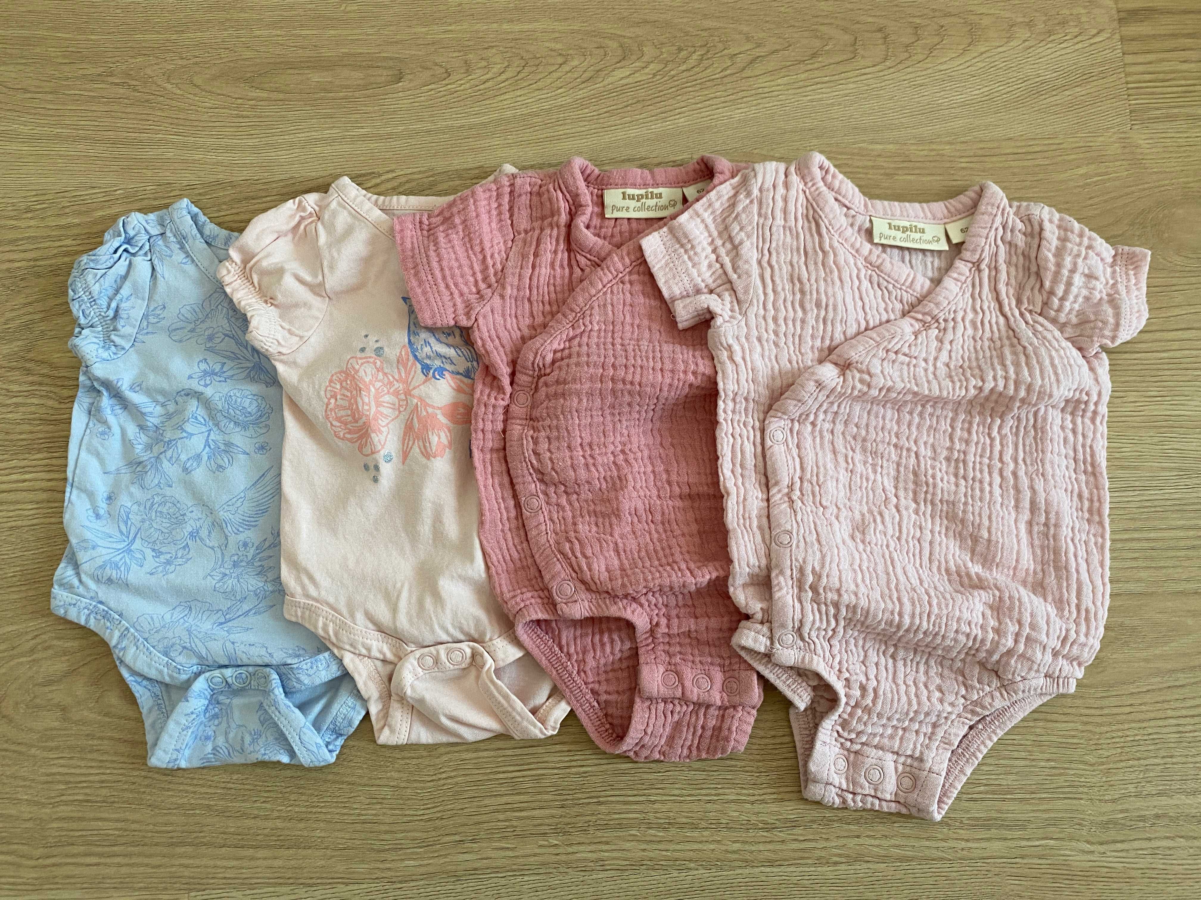 4x body dla dziewczynki (krótki rękaw) 62