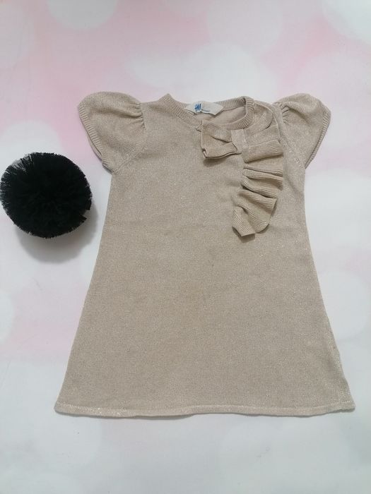 Sukienka tunika h&m ze złota nitka legginsy treginsy f&f jodelka