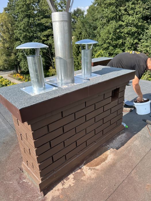 Frezowanie komina uszczelnianie  Szlamowanie uslugi dekarskie