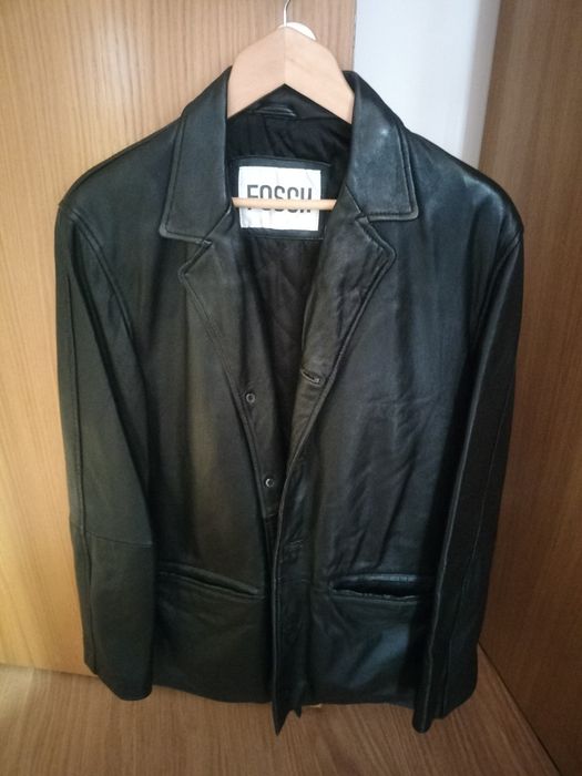 Casaco M de pele preto