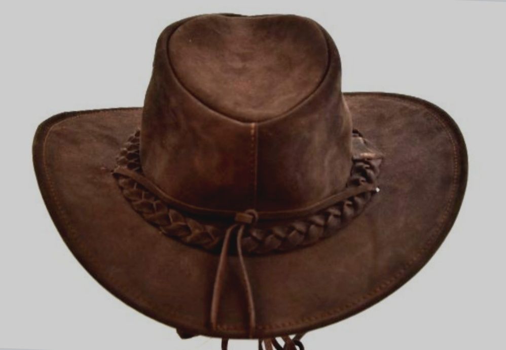 Brązowy kapelusz skórzany kowbojski country