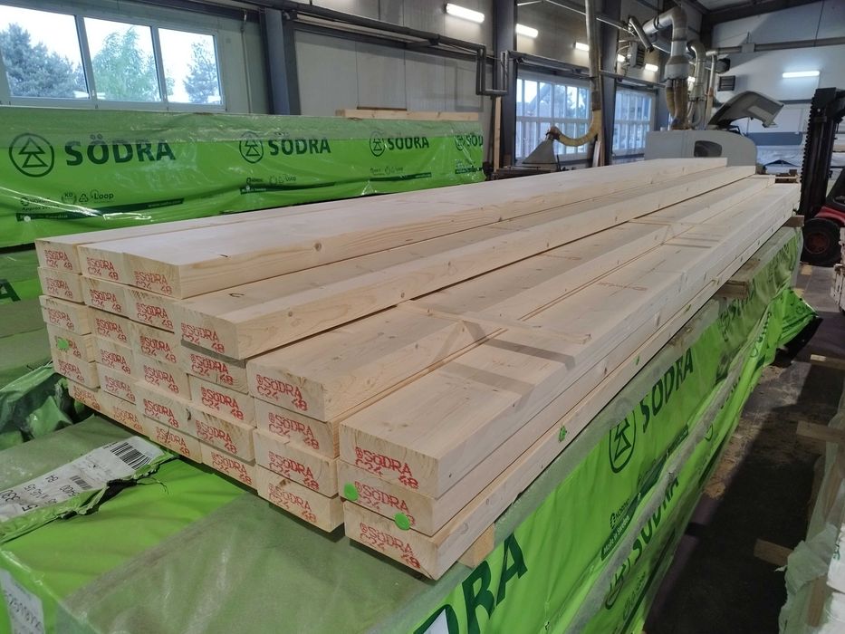 Drewno C24 konstrukcyjne Świerk 60x145mm w dł.4200mm, 5400mm