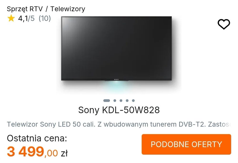 telewizor sony bravia 50cali 4k smart