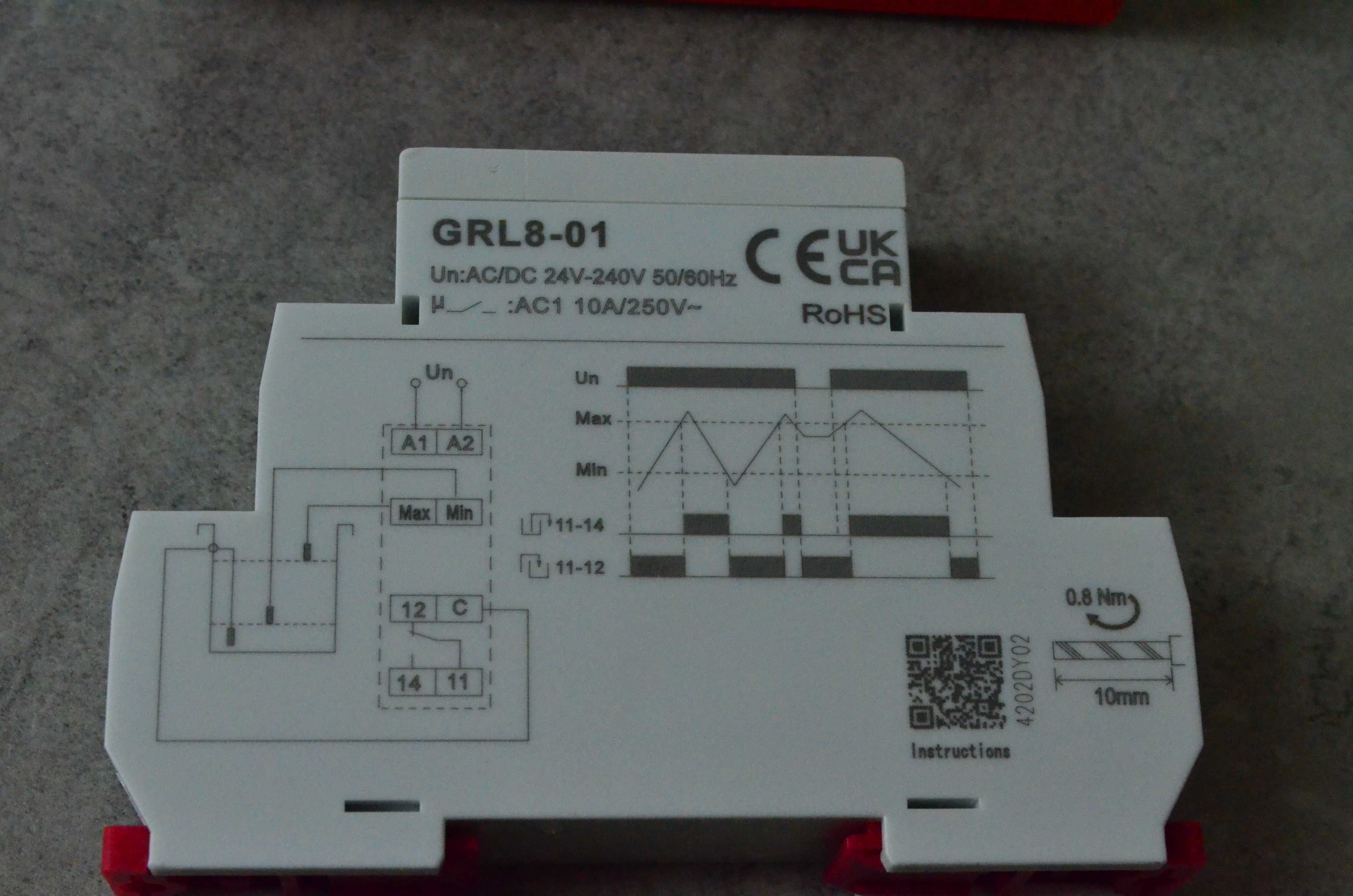 Przekaźnik kontroli poziomu cieczy GRL8-01 10A AC/DC 24V-240V