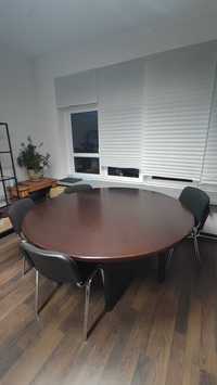 Stół drewniany konferencyjny biurowy okrągły solidny średnica 180 cm