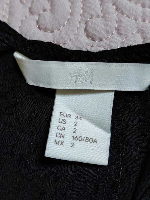 Sukienka jak satynowa czarna wiązana zwierzęcy wzór H&M 34 XS