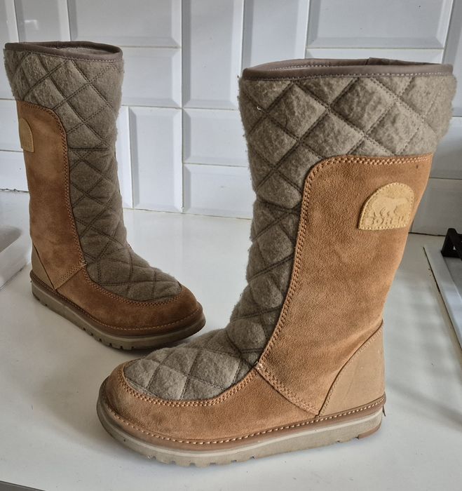 SOREL roz. 40 26 cm skóra naturalna ocieplane śniegowce