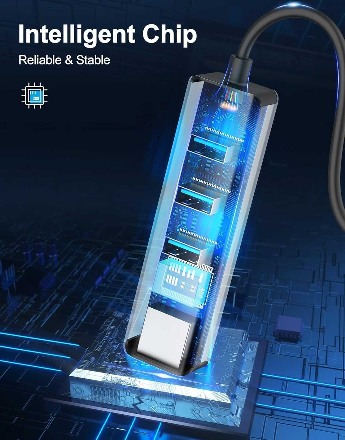 ABLEWE Hub USB-C 3x USB 3.0 RJ45 Gigabit karta sieciowa USB-C Adapter