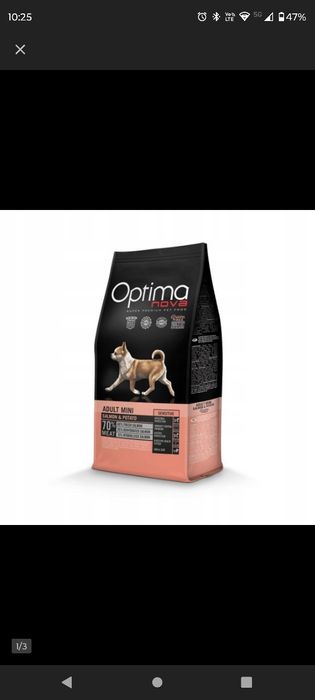 Karma dla psa z alerią  OPTIMANOVA 70% ŁOSOŚ SALMON & POTATO 8kg