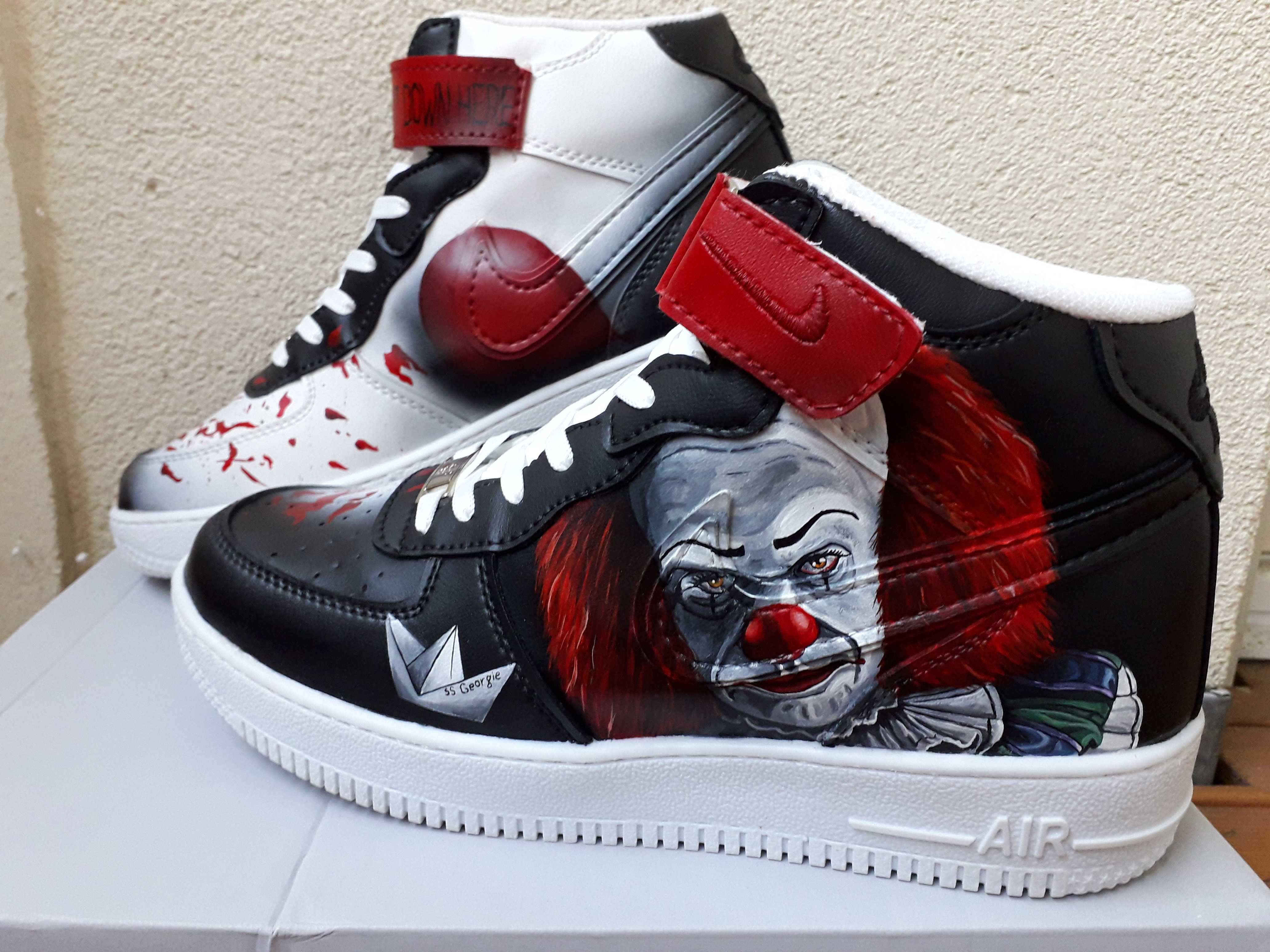 IT Nike air force 1 mid custom ręcznie malowane 45 TO stephen king