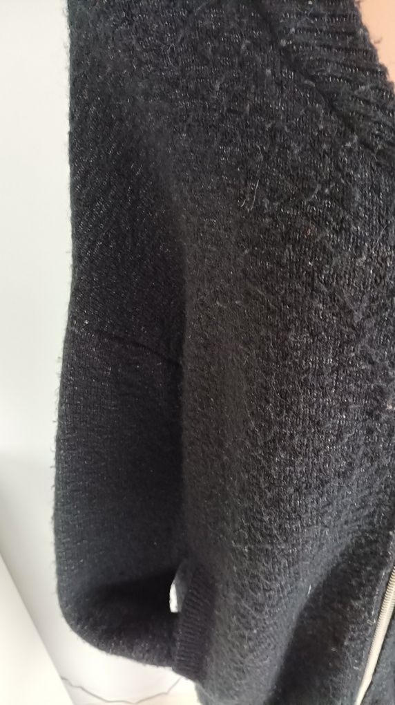M 38 L 40 Zara sweter swetr rozpinany zamek długi kieszenie puchacz op