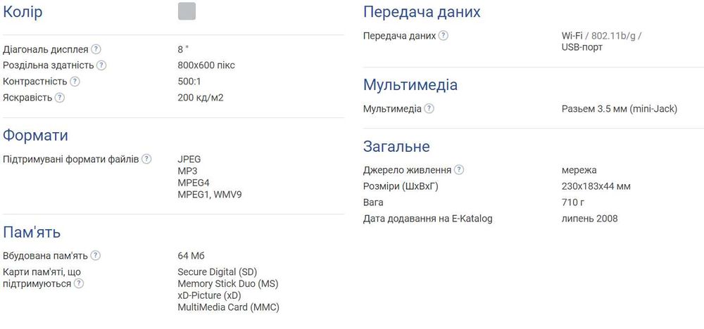 Фоторамка Samsung SPF-83M