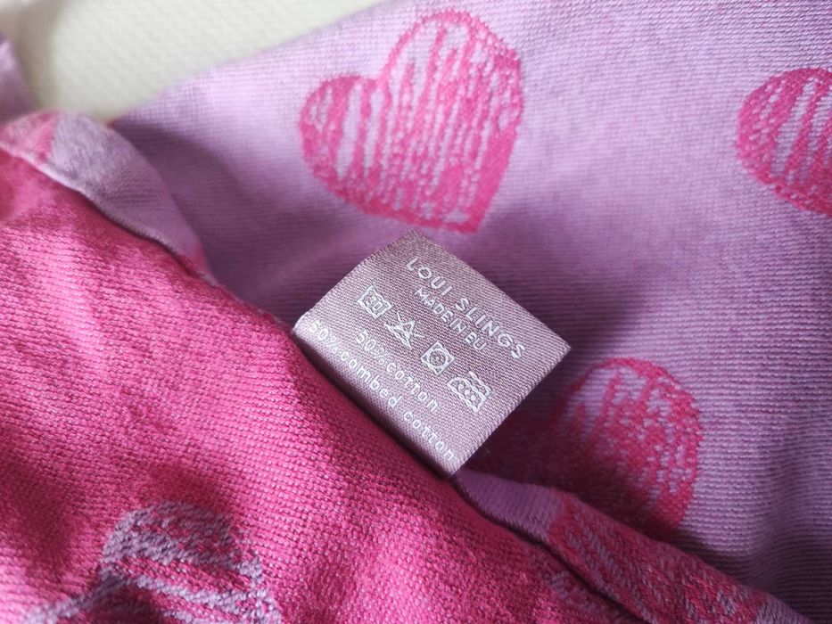 Chusta kółkowa loui slings serduszka heart różowo fioletowa bawełna