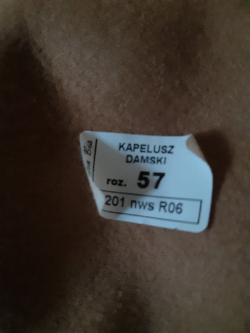 Atalia Bis unikat, nowy kapelusz/czapka premium camel wełna merino