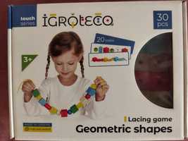 Розвиваюча іграшка шнурівка якдля малюків "Геометрика" Igroteco