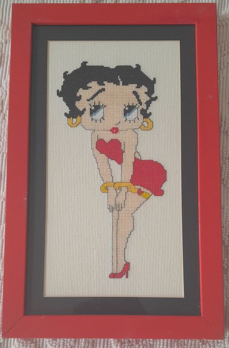Quadro em ponto cruz betty boop
