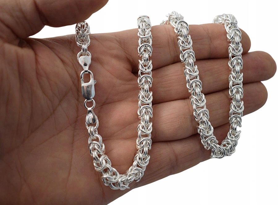 Srebrny Łańcuszek Splot Królewski 7,00 mm pr 925 Grawer Gratis