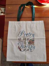 Saco Tote/Pano "Poetry is My Therapy"