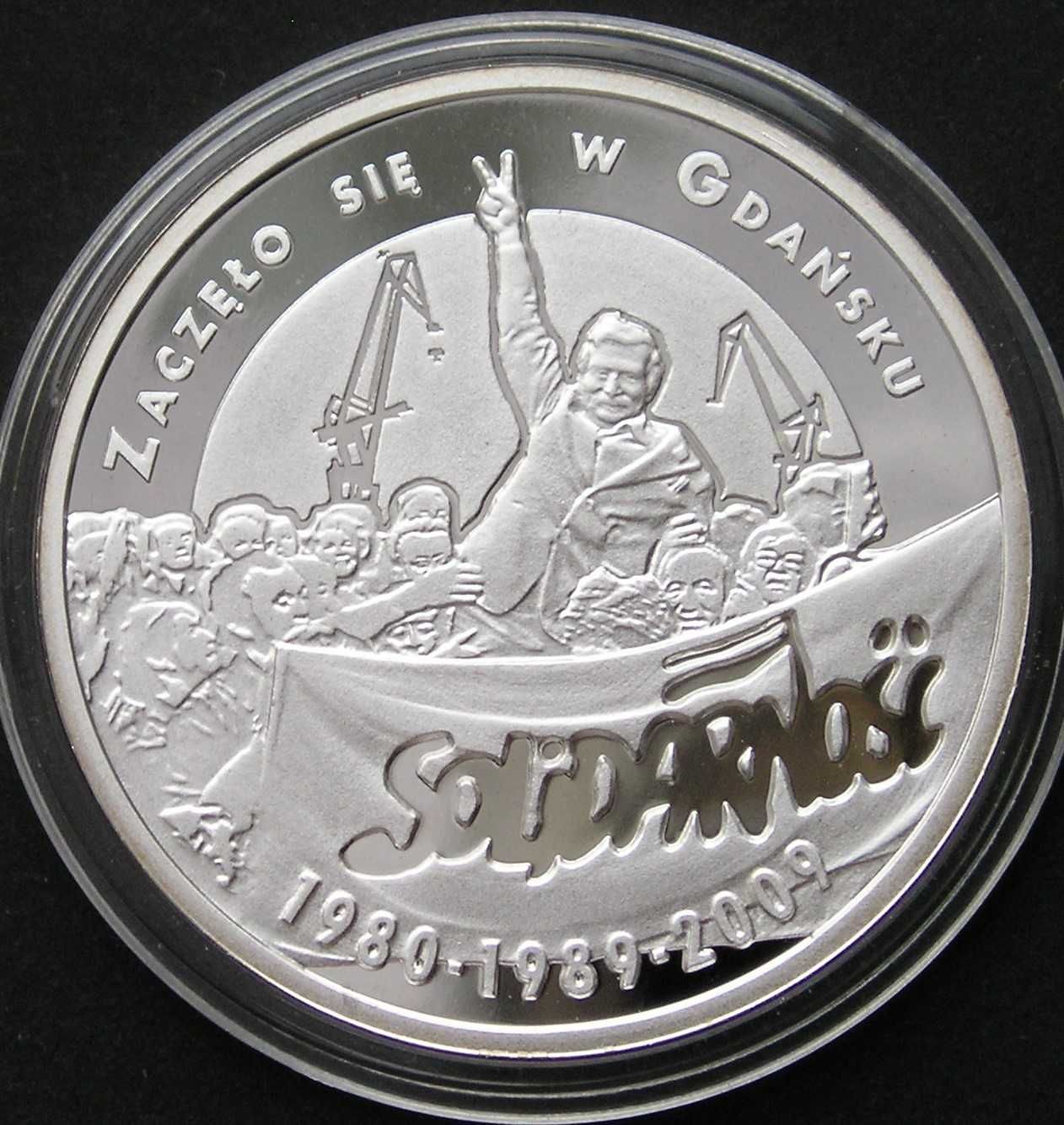 Polska 70 talarów gdańskich 2009 - srebro - Wałęsa - stan menniczy .