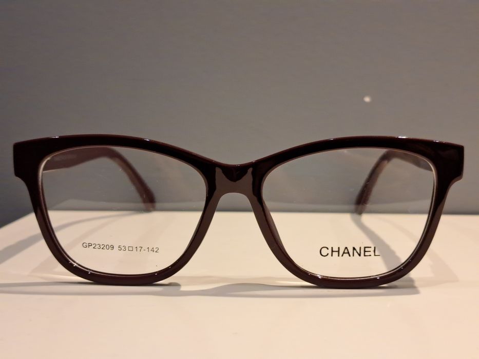 CHANEL bordowe nowe damskie okulary zerówki oprawki