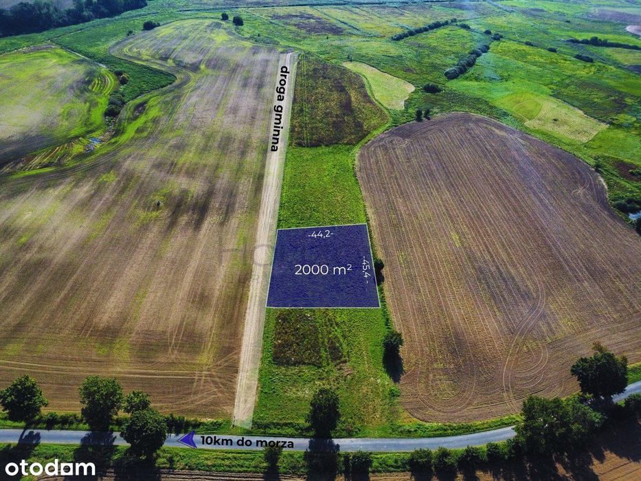 Działka budowlana 2000 m2 - Rusowo k/Ustronia Morskiego