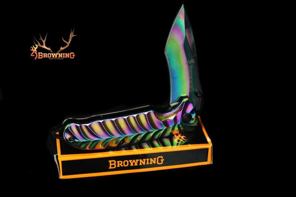 Nóż scyzoryk TAKTYCZNY BROWNING Tęczowy Rainbow RGB BR7