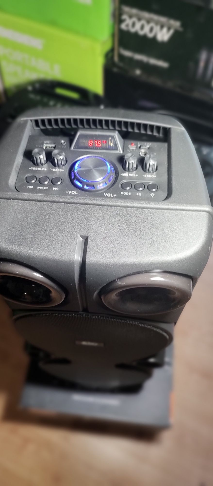 Караоке акустика Atlanfa-82(Bluetooth,SD,USB,FM) пультДУ, 2микрофона.